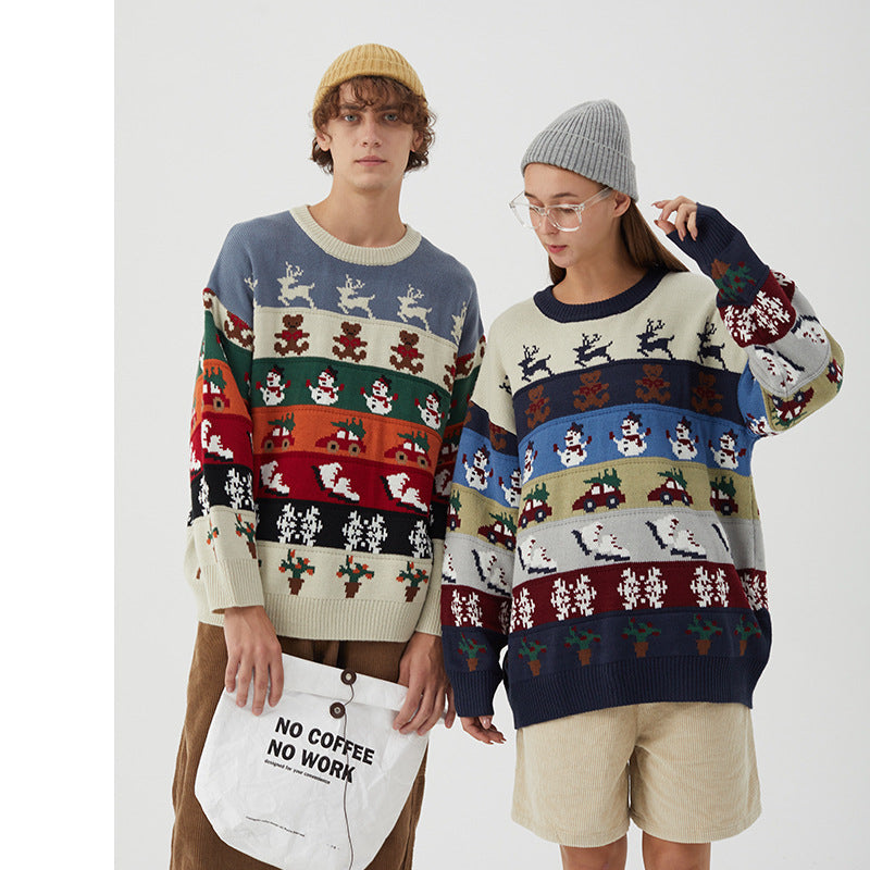 HeyHenry couple wear Harajuku youth retro loose sweater