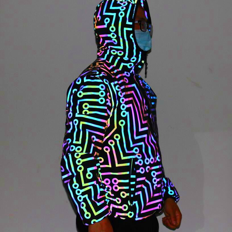 Rainbow Reflective Jacket for Men and Women (Hip Hop)