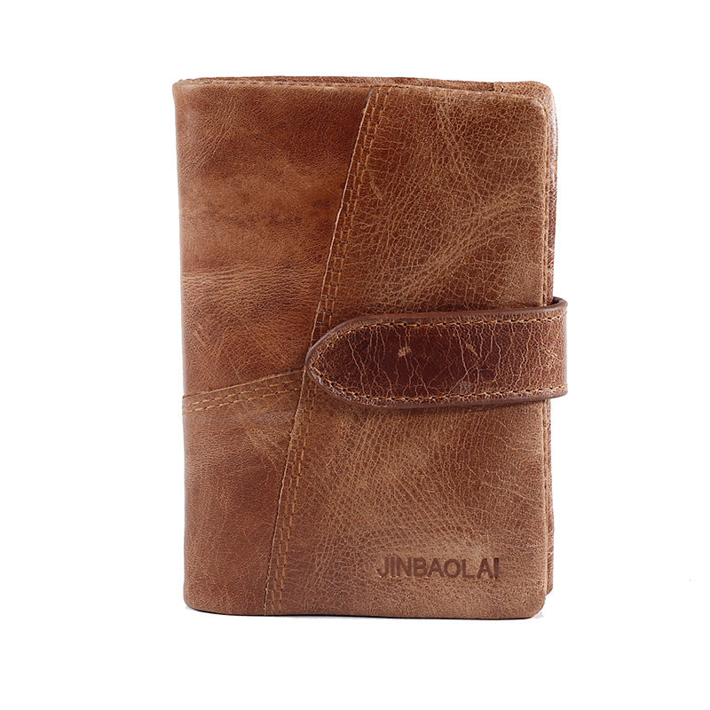 Vintage First Layer Cowhide Short Wallet