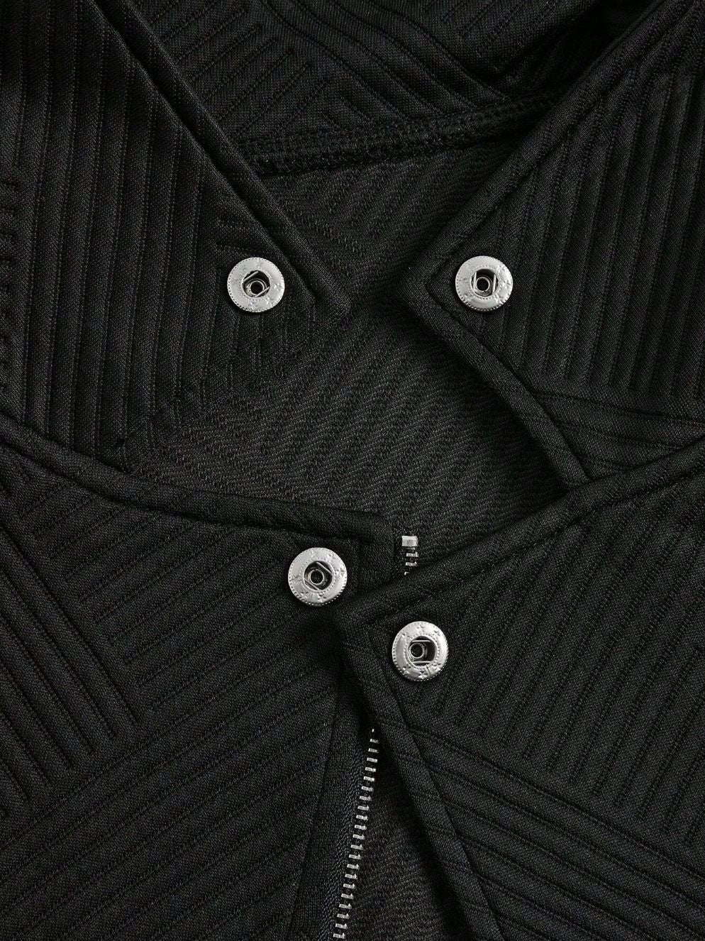 Women's Oblique Zipper Fastener Decoration Slim Casual Jacket