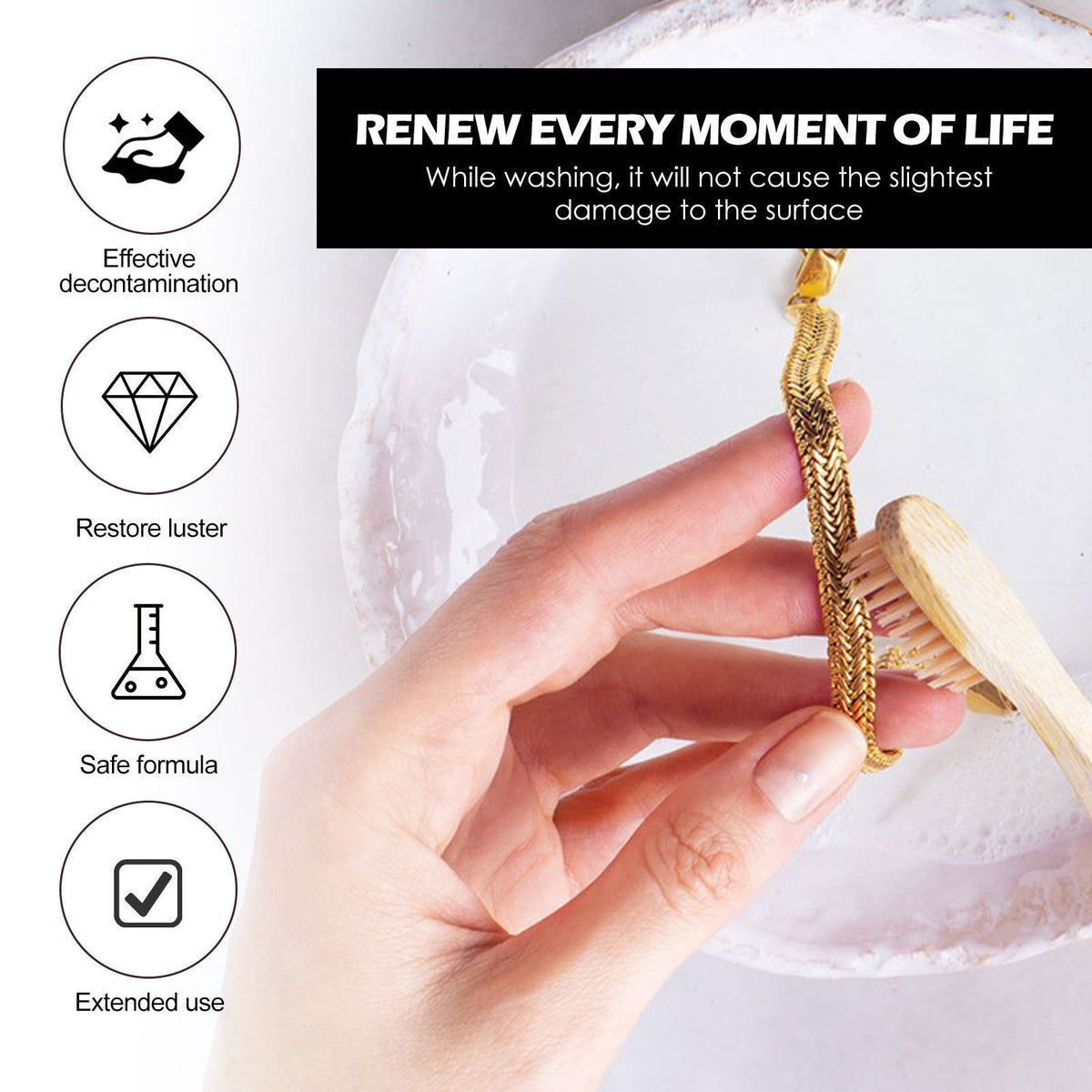 Jewelry Cleaner Cleaning Jewelry Metal Liquid Diamond Necklace Rust And Ash Removal Care Solution