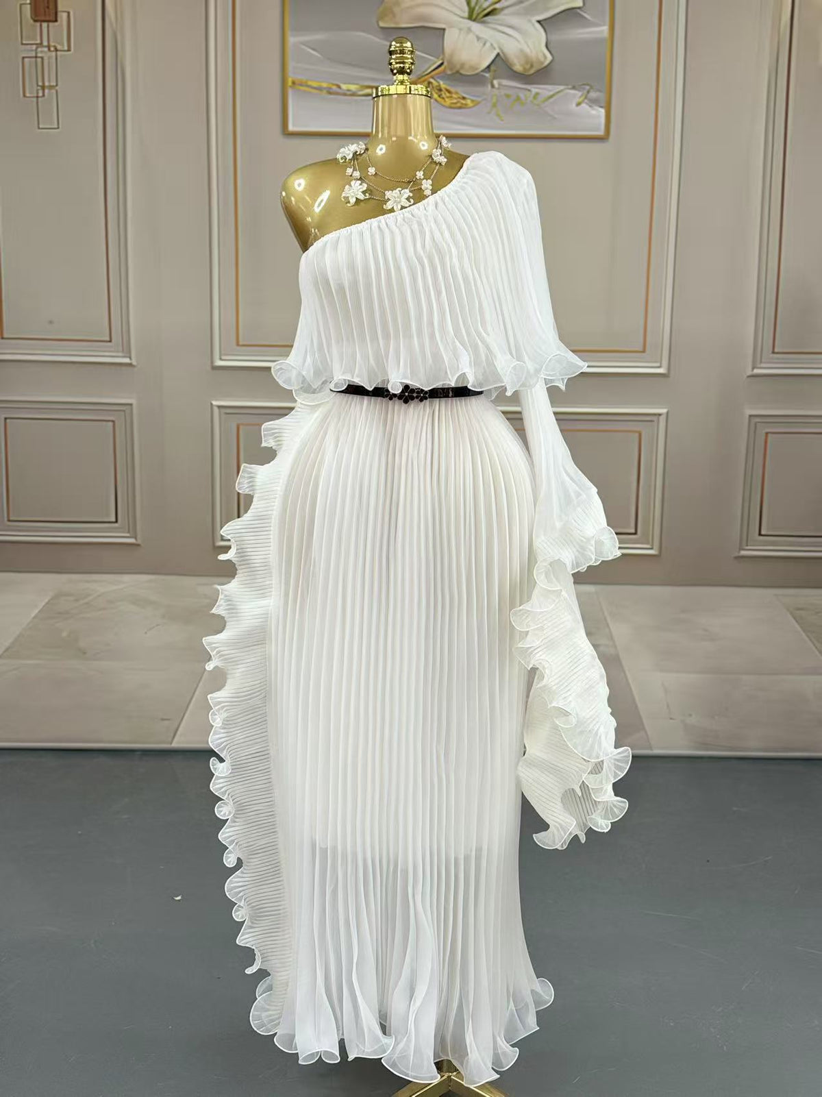 Fashionable One-shoulder Elegant Evening Dress