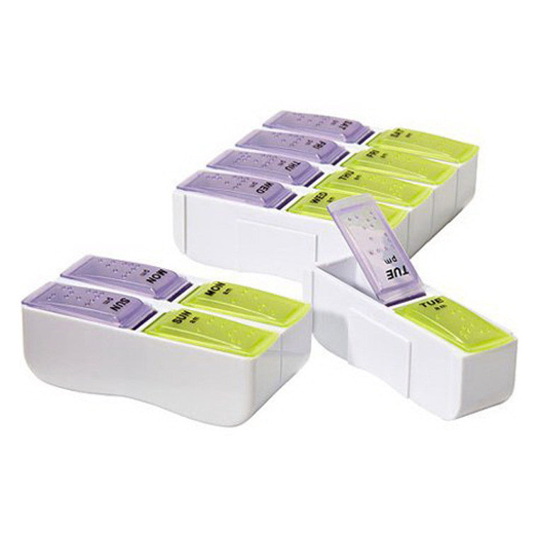 Carex 7-Day Detachable Pill Organizer, AM & PM Daily Pill Box, 1 Count