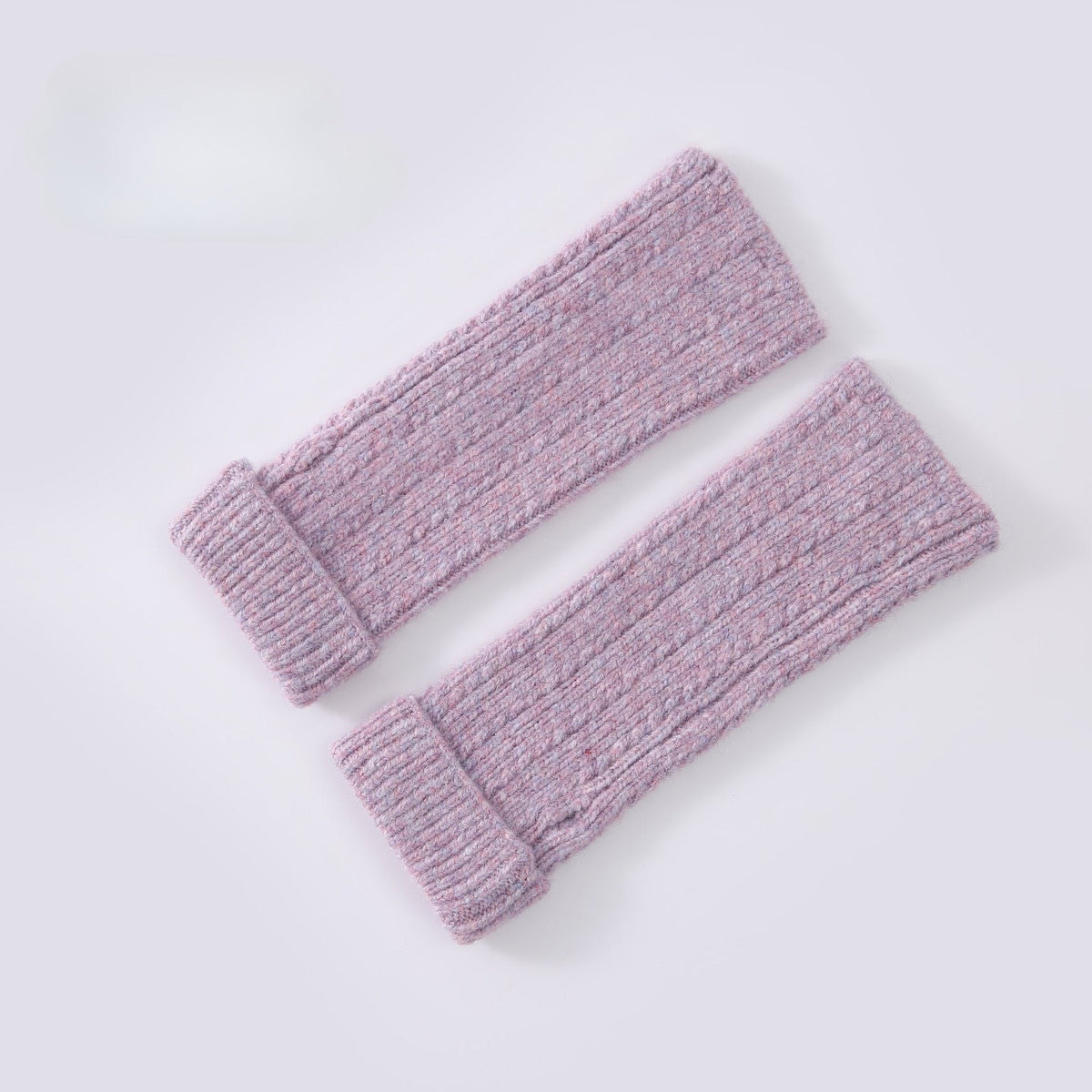 Knitted Fingerless Wool-blend Thermal Knit Gloves
