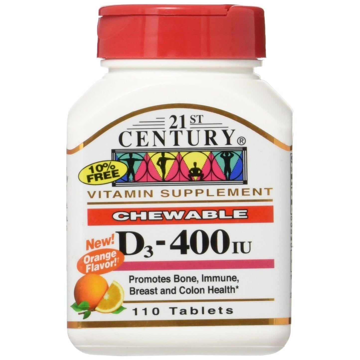 21st Century® Vitamin D3 400 U Orange Chewable Tablet, 110 EA