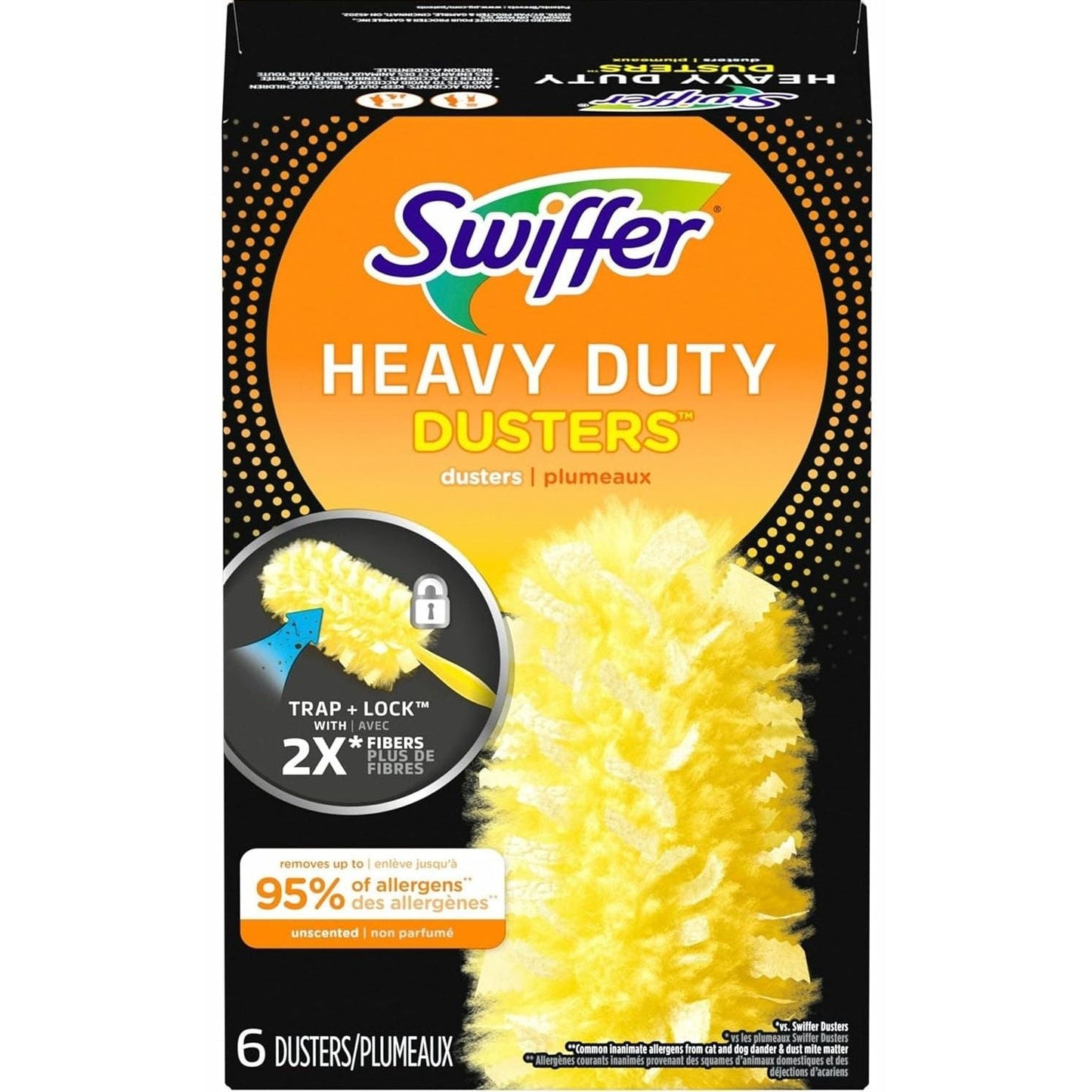 Swiffer Heavy Duty Dusters Refill, Dust Lock Fiber, Yellow, 6 ct