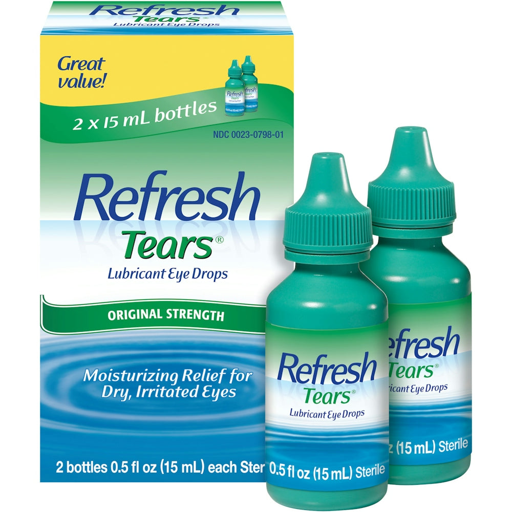 Refresh® Tears® 0.5% Lubricant Eye Drops, 0.5 oz x 2-Pack