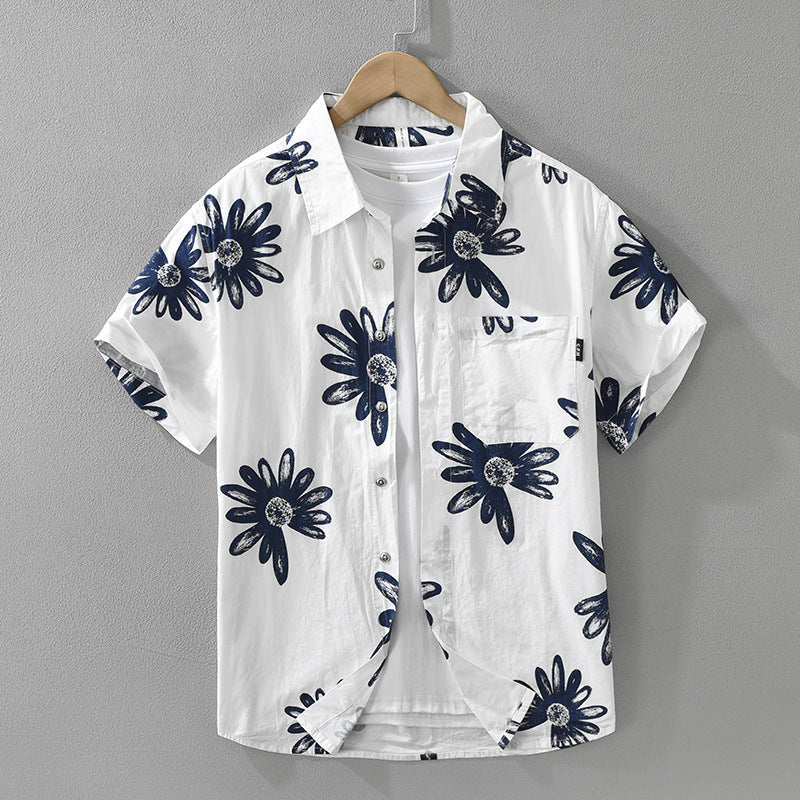 8286 Japanese Trendy Printed Short Sleeve Shirt