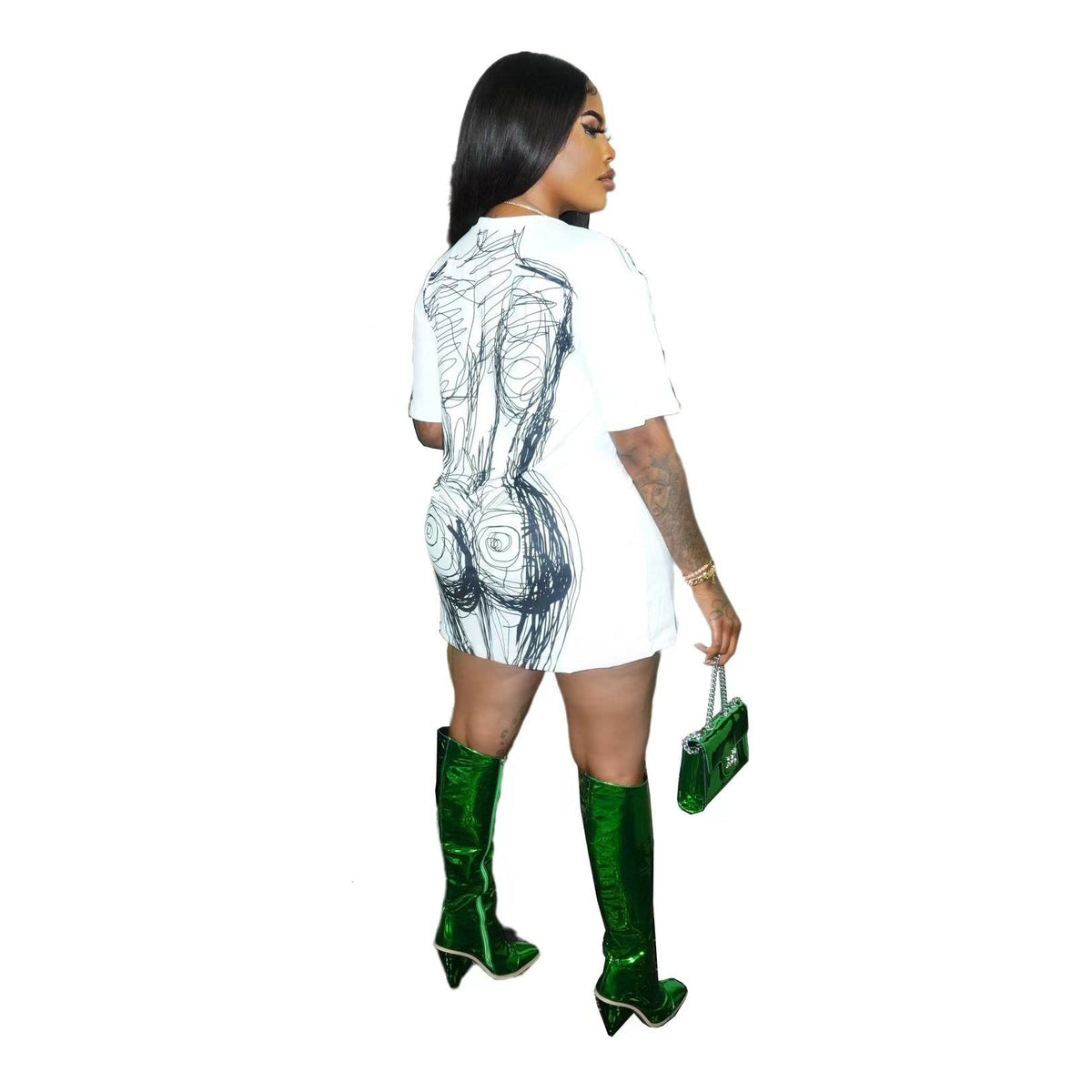 Line Art Human Body Painting Dress