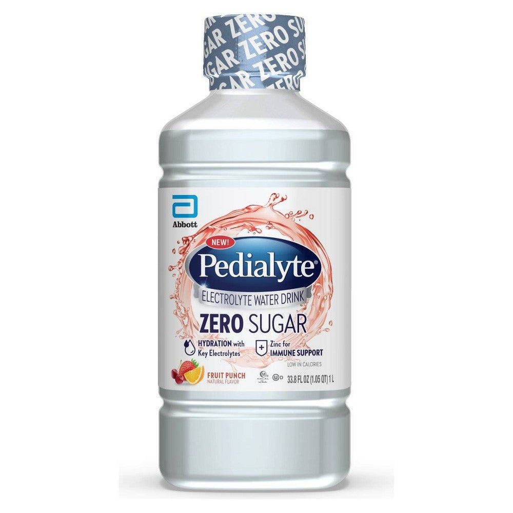 Pedialyte Electrolyte Water Drink, Zero Sugar, Fruit Punch