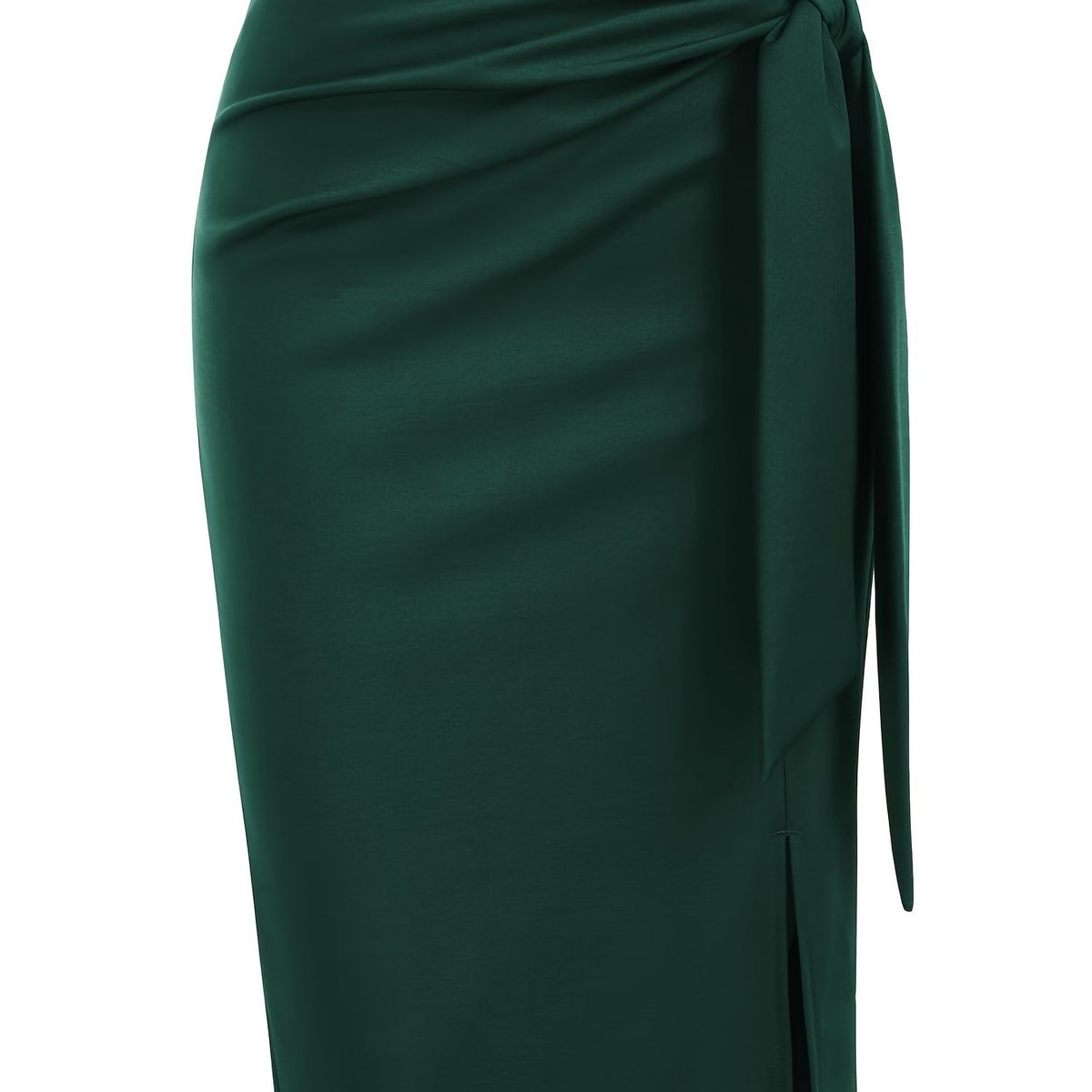 Elegant Monochrome High-waisted Knee-length Skirt For Women