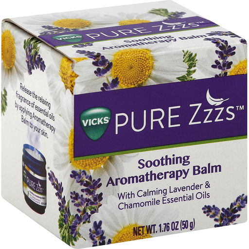 Vicks Pure Zzzs Lavender & Chamomile Soothing Aromatherapy Balm With Essential Oils - 1.76oz