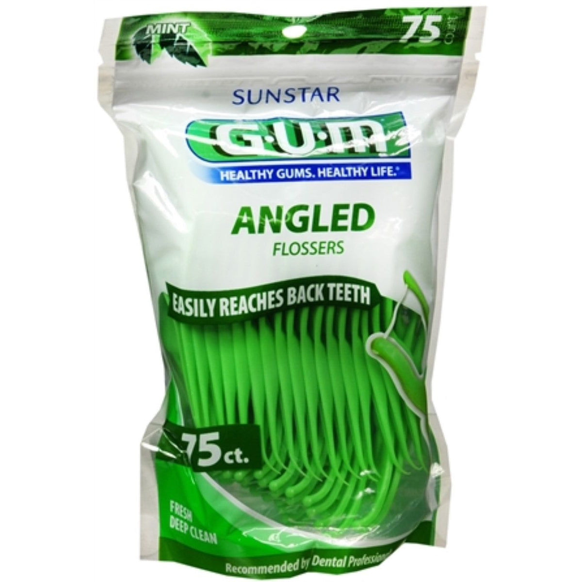 GUM Angled Flossers Mint - 75ct