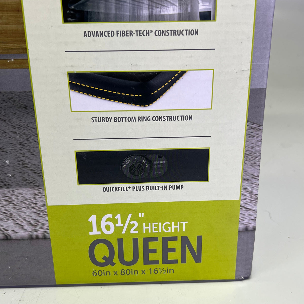 INTEX Dura-Beam Plus Pillow Rest Air Mattress Built-In Pump Queen 16.5" 64123ED