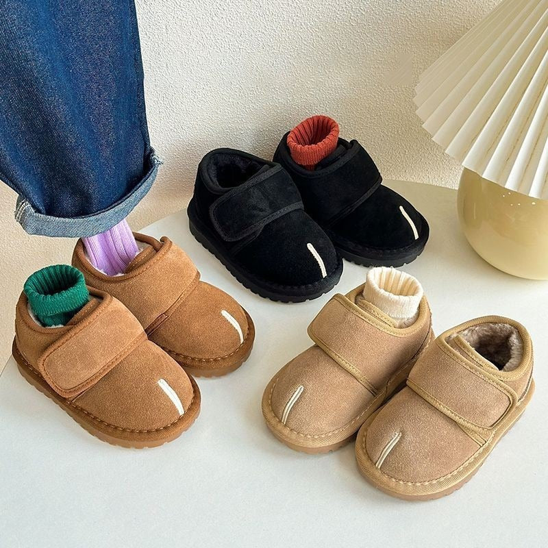 Baby Cotton Shoes Autumn/Winter New Children's Velvet Shoes Men's and Women's Shoes Fake Split Toe Snow Boots