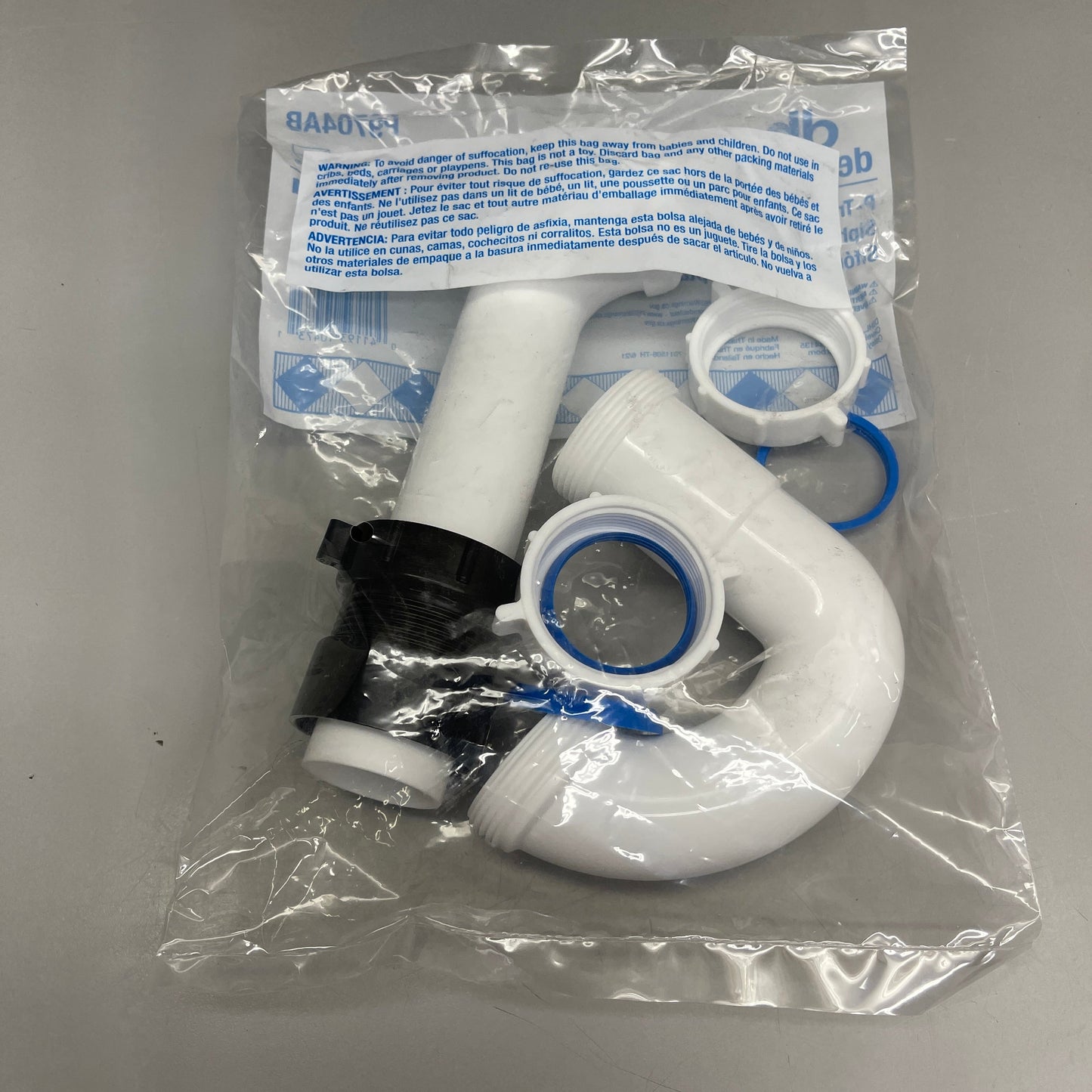 DB DEARBORN 1-1/2” P-Trap w/ Threaded ABS Adapter White P9704AB