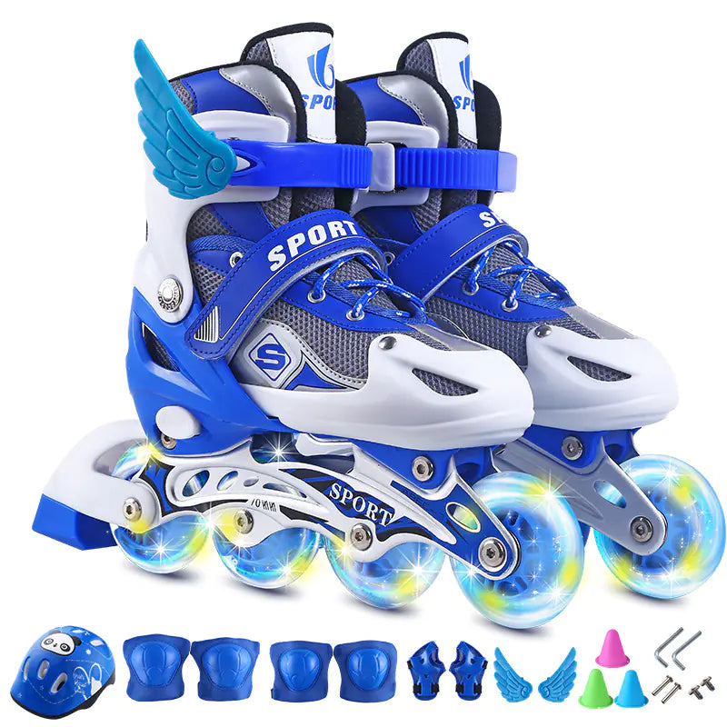 Style Loft Collection KidsLoft Winged Riders Adjustable Inline Skates, Helmet, and Pads