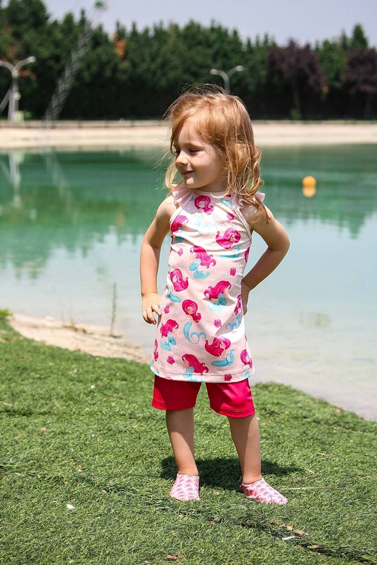 Lycra Pink Kids Swimsuit K2202