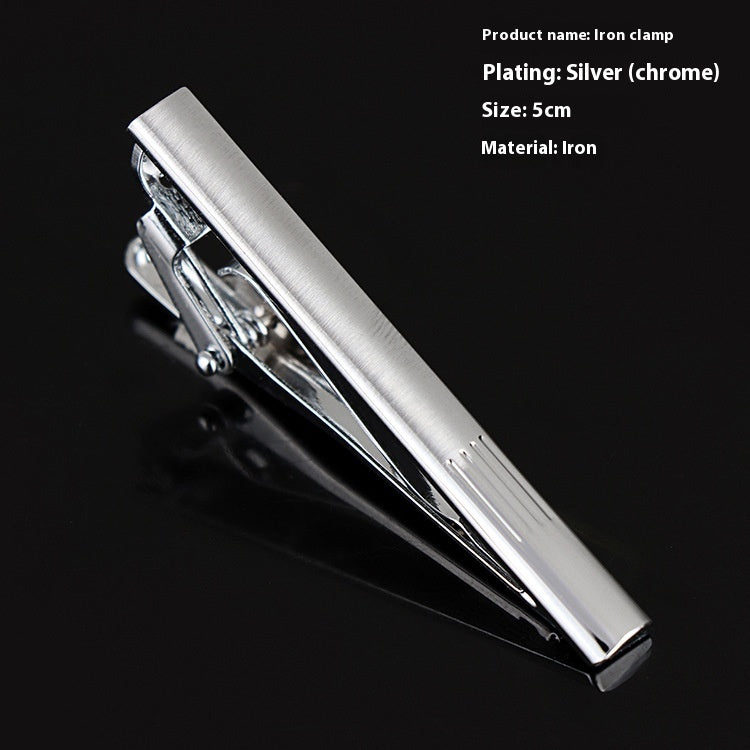 Men's Formal Wear Business Silver Simple Fashion Short Tie Clip