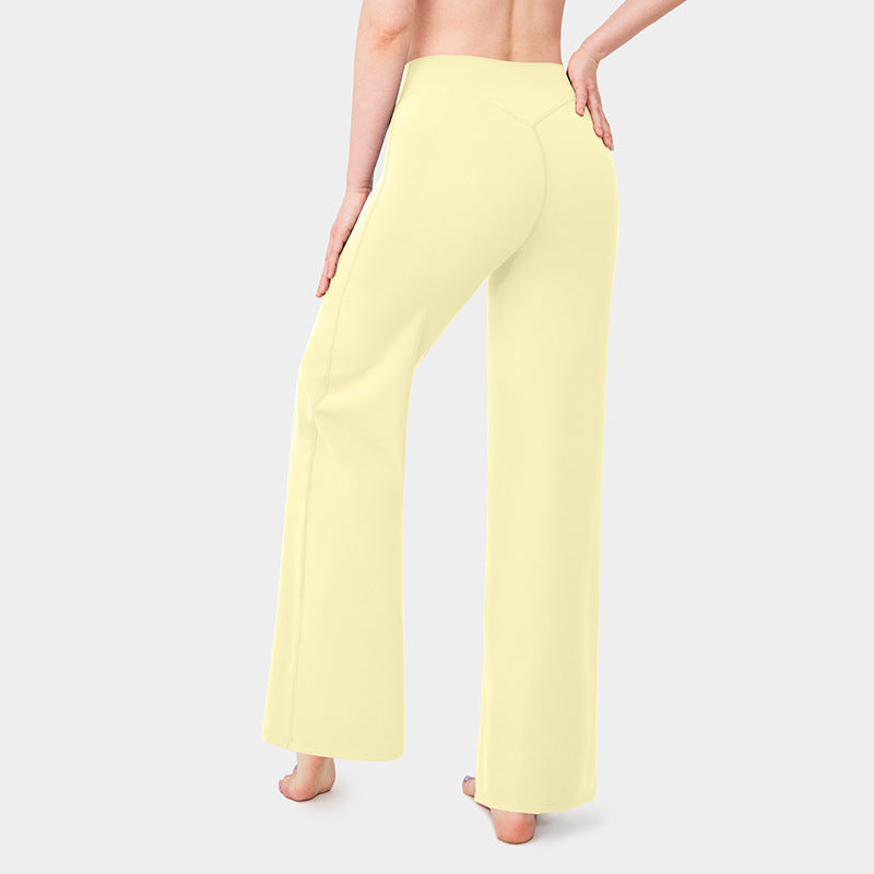 Loose Straight-leg Yoga Pants That Create A Slimming High-waisted Look