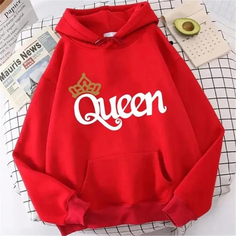 QUEEN Print Hoodies Fleece Hooded Sweatshir