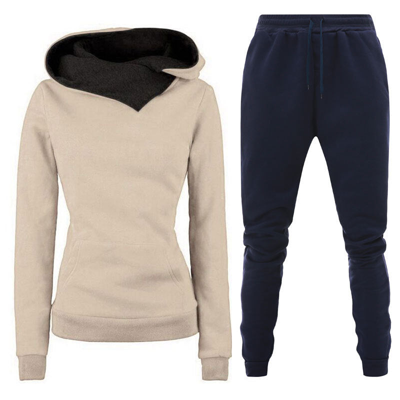 New Plush Hooded Sportswear Suit For Women