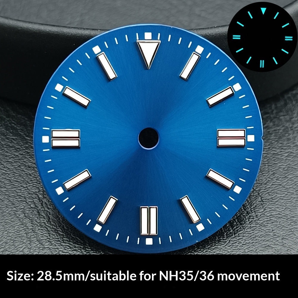 Watch Dial 285 Mm Sunburst Finish With Green Luminous Numerals