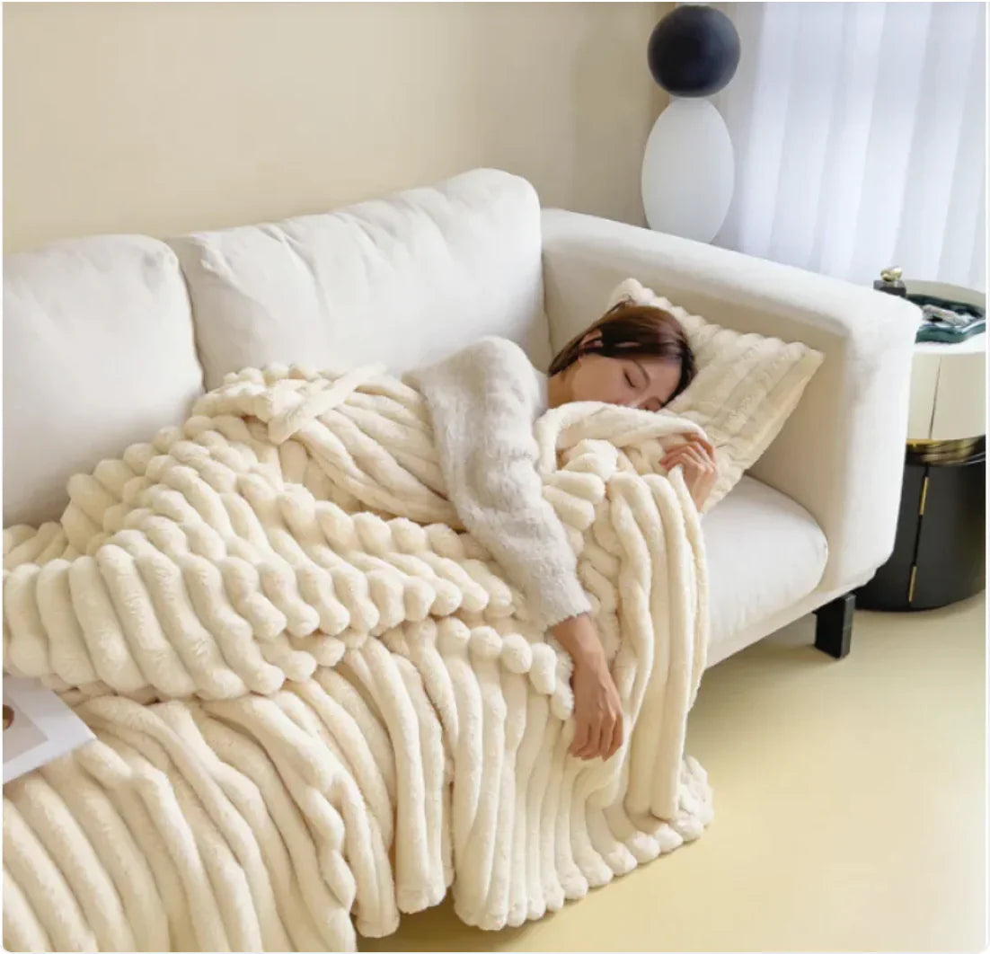 Style Loft Collection Double-Sided Soft Vegan Velvet Fur Blanket