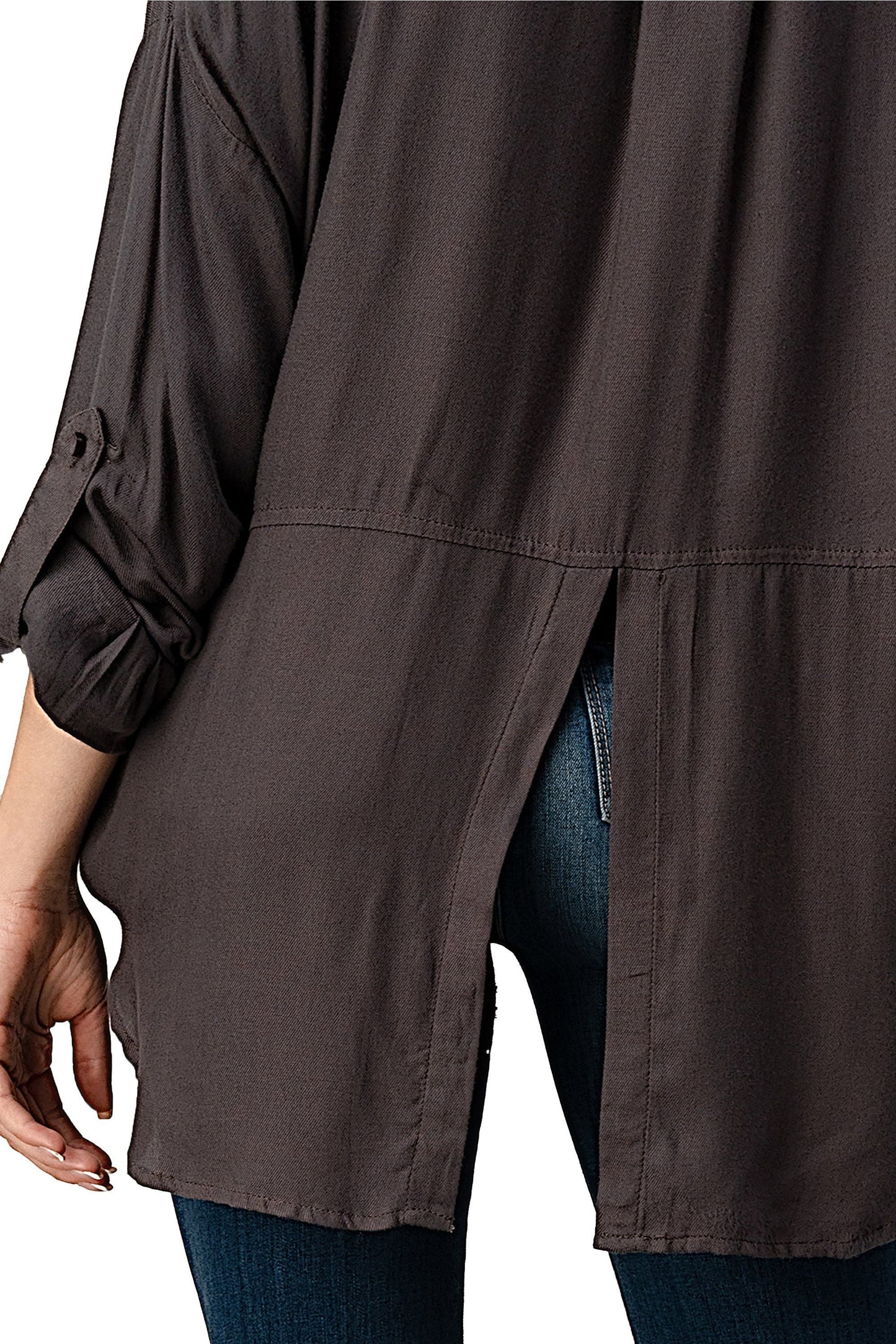 Button-Up Oversized Shirt with Front Pockets | Apparel | Kitchen + Metal