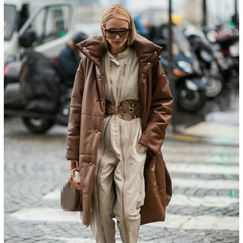 Mid-Length Cotton-Padded Jacket for Autumn and Winter
