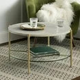 ZA@ WE Sleek Marble & Glass Coffee Table Tripod Leg Design 32" Gold AF32SRDCTMGD