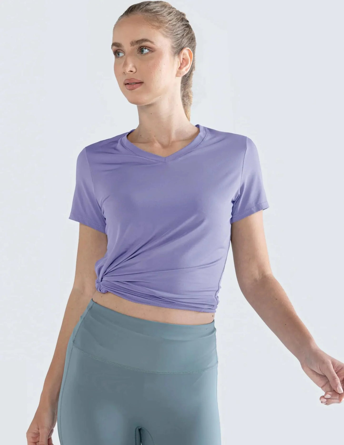 5 Pack: Womens Dry Fit Workout Shirts, Short Sleeve Athletic Gym Tshirts, Ladies Active Long Tees Bulk Medium White/Gray/Charcoal/Black/Lavender