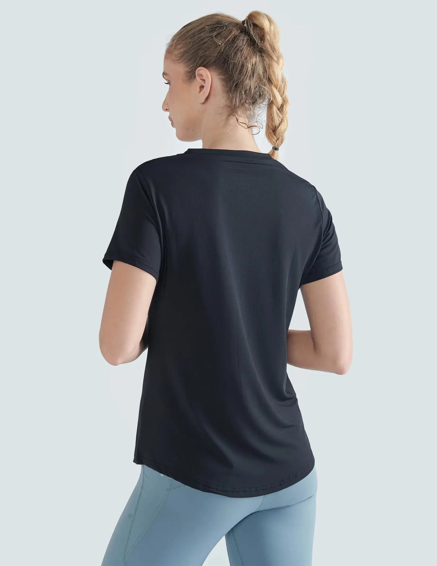 5 Pack: Womens Dry Fit Workout Shirts, Short Sleeve Athletic Gym Tshirts, Ladies Active Long Tees Bulk Medium White/Gray/Charcoal/Black/Lavender