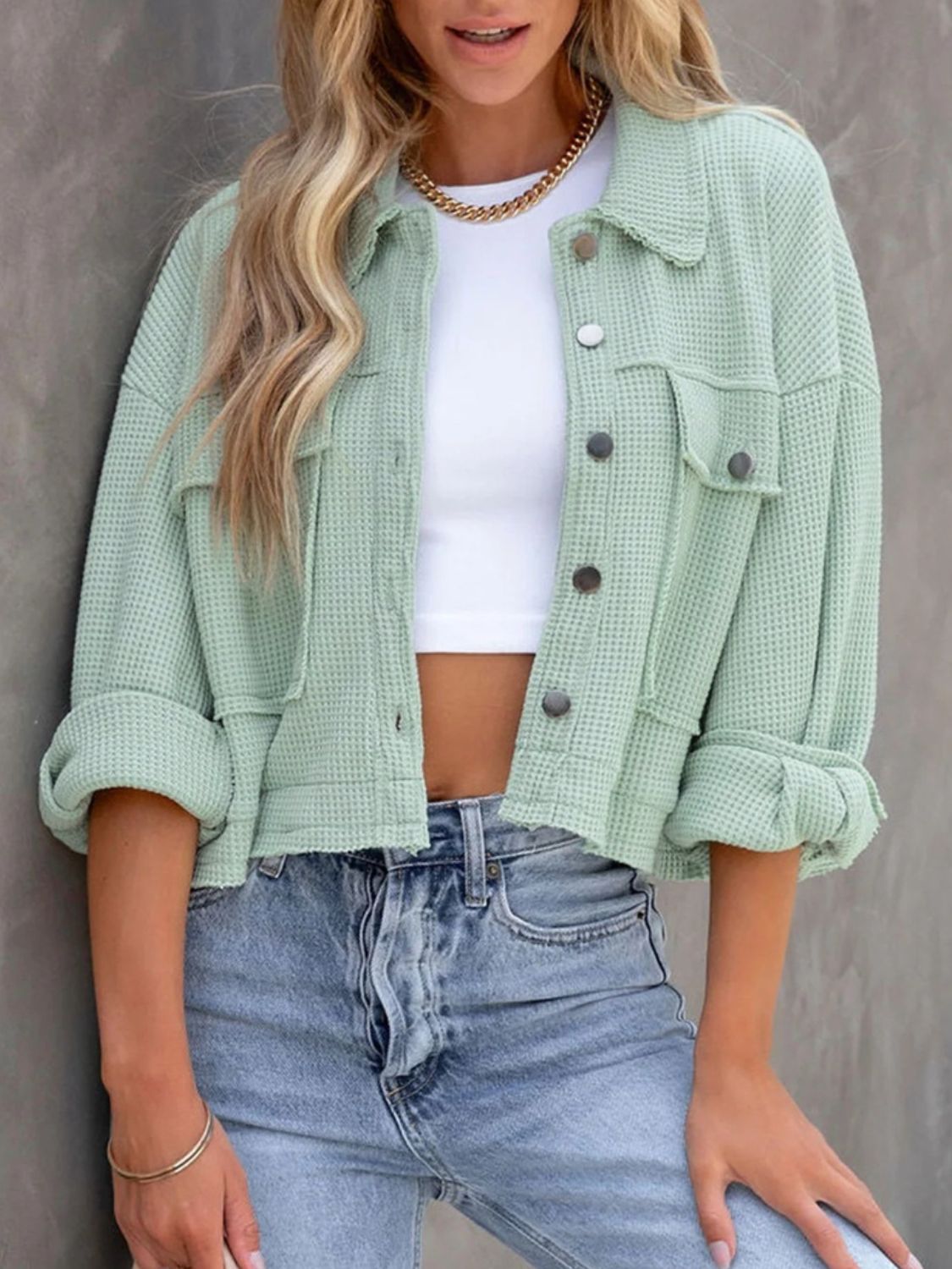 Women's Button-Up Long Sleeve Jacket