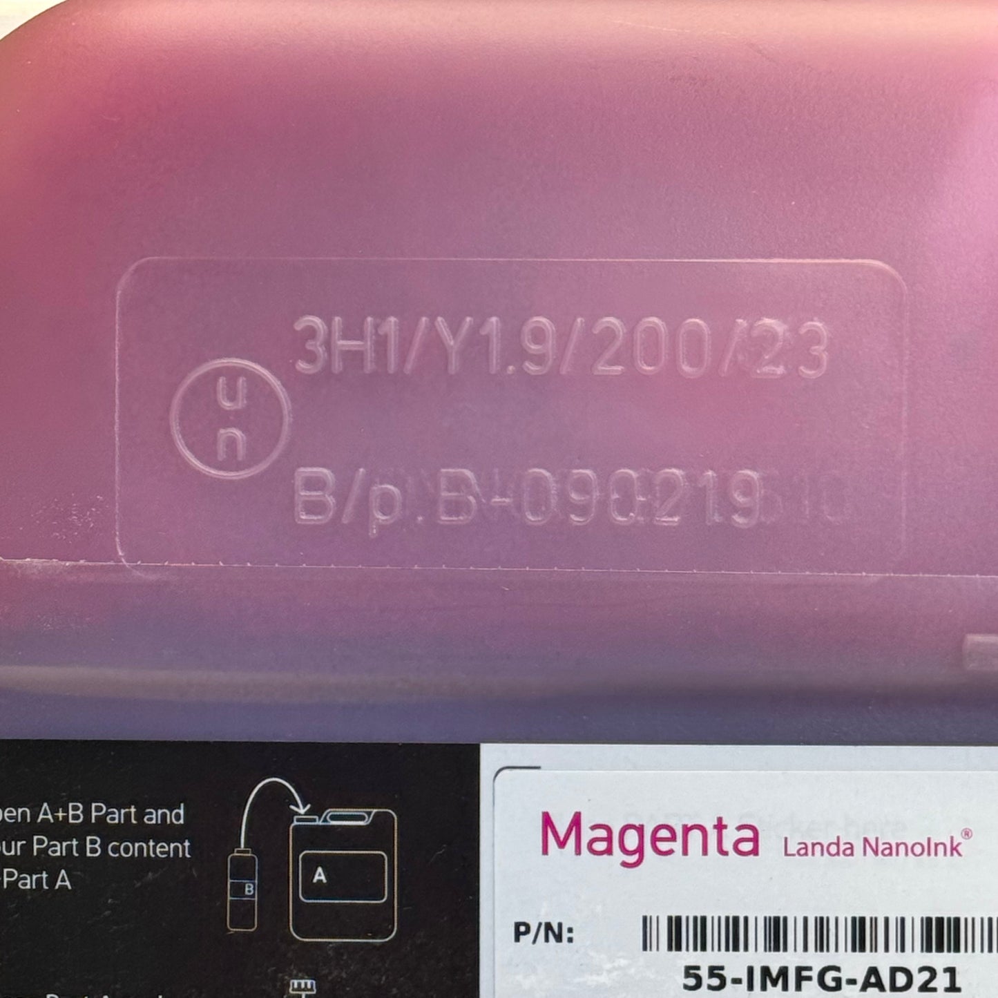 LANDA NANOINK Magenta Ink 25 Lit 6.6 Gallon Parts A & B 55-IMFG-AD21 BB04/25