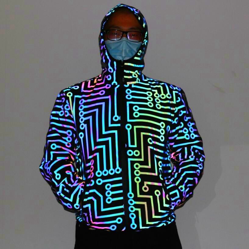 Rainbow Reflective Jacket for Men and Women (Hip Hop)