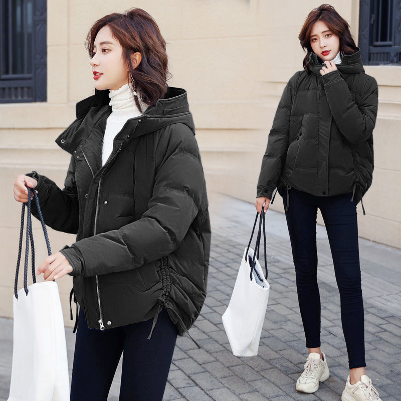 Long Sleeve Mid-Length Pocket Zip Cotton Jacket
