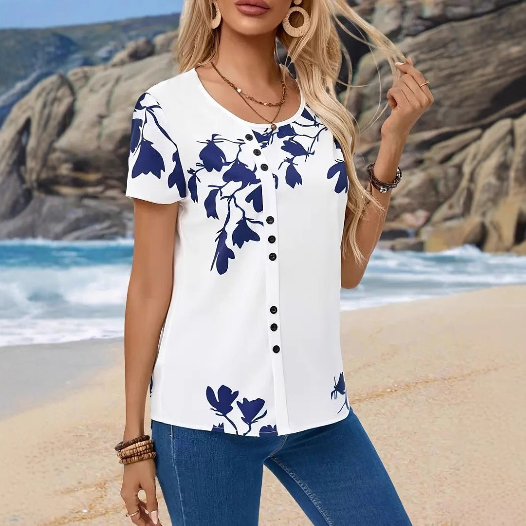 Women's Casual Round-neck Short-sleeved Top