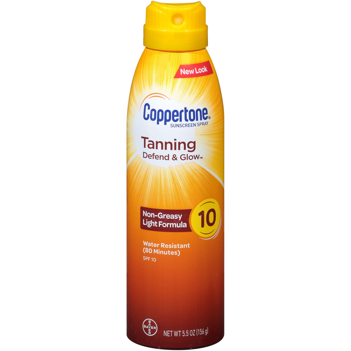 Coppertone Tanning Defend & Glow Sunscreen Spray SPF 10 5.5 Oz