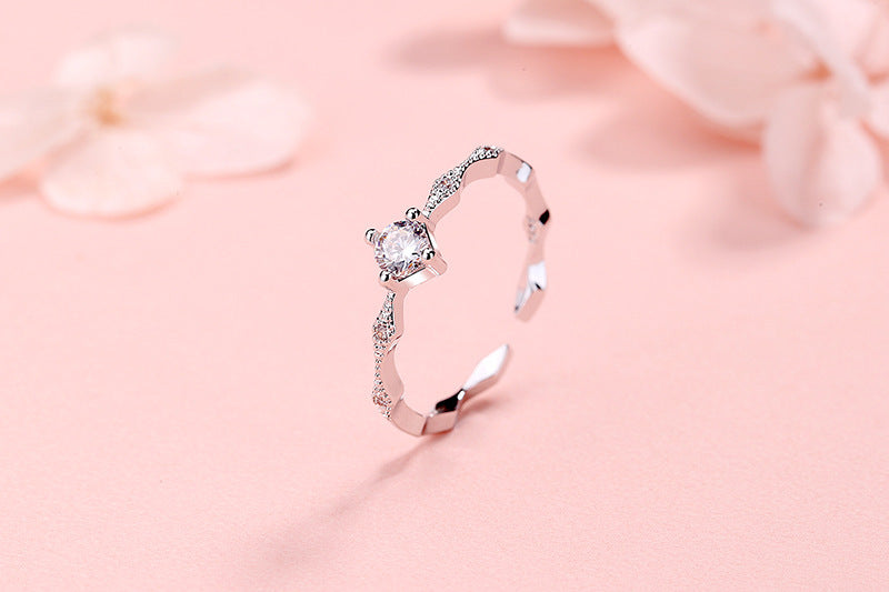 Rhombus Zircon Open Index Finger Ring
