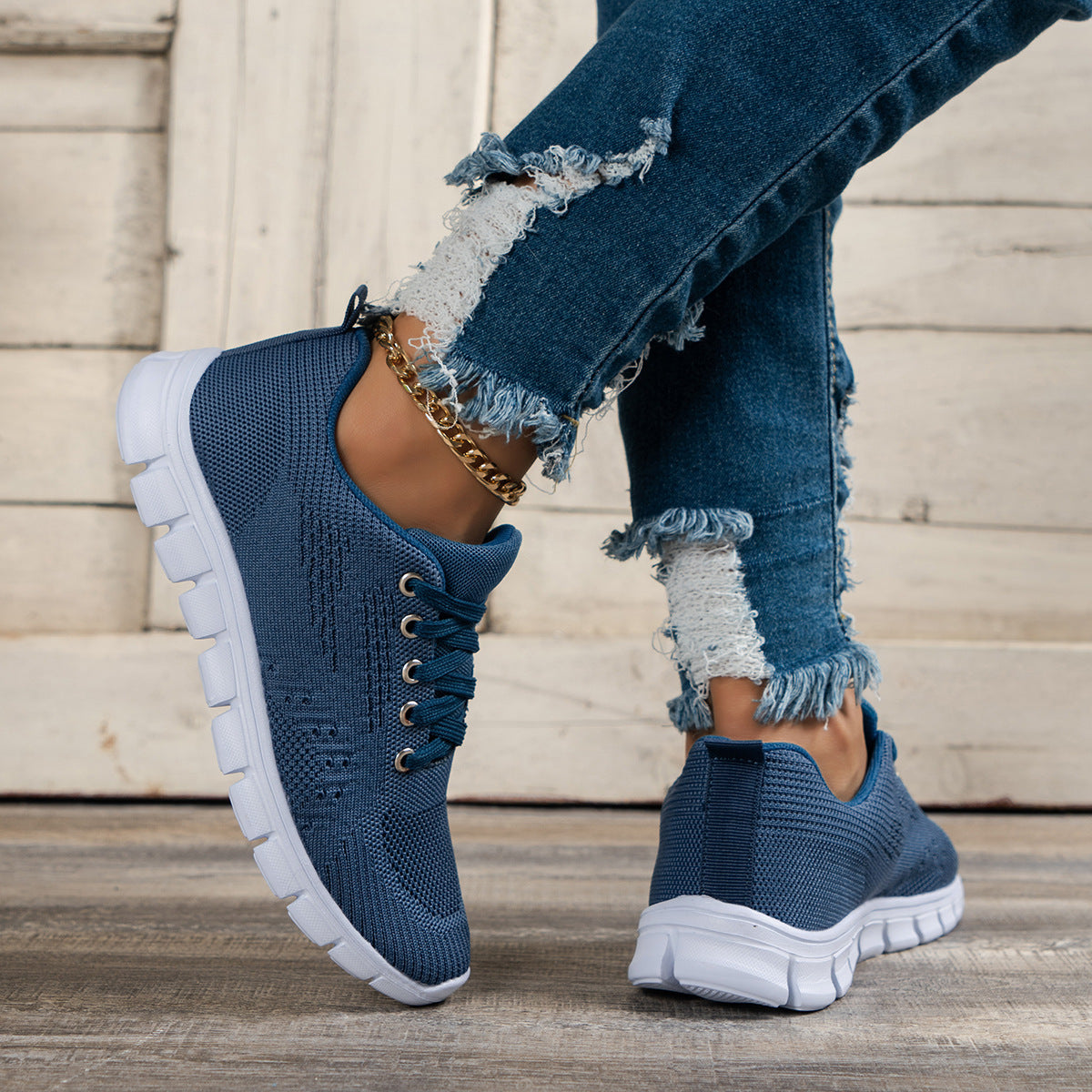 Blue Fashion Soft Bottom Running Shoes