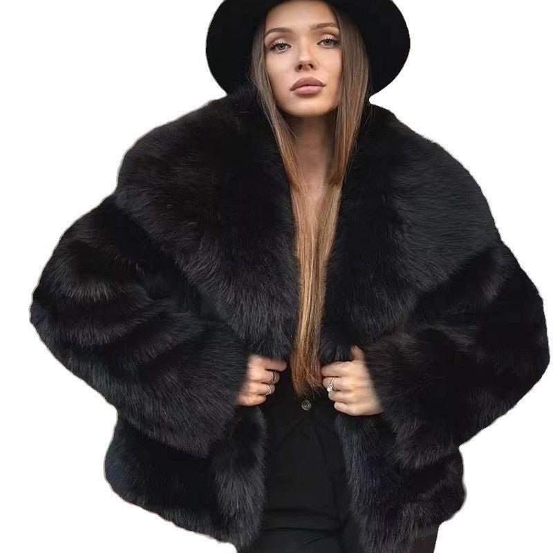 Women's Fluffy Casual Fox Fur Jacket Women's Clothing