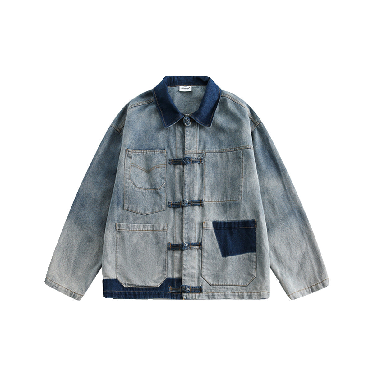 Vintage Chinese Style Loose Denim Jacket for Women