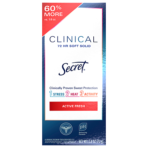 Secret Clinical Strength Antiperspirant And Deodorant Soft Solid, Sport Fresh, 2.6 Oz