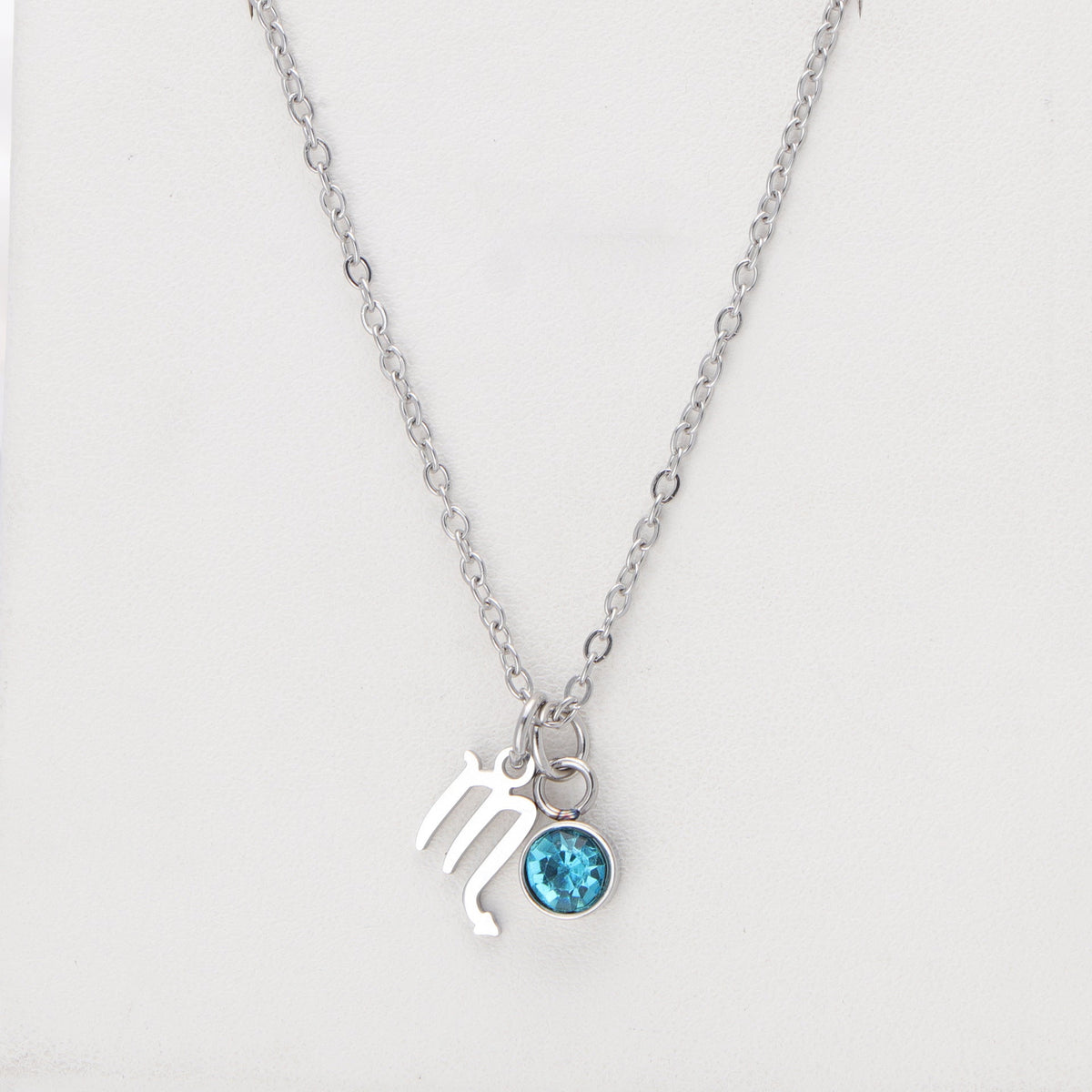 Western Birthstone Necklace With 12 Zodiac Gemstone Pendants