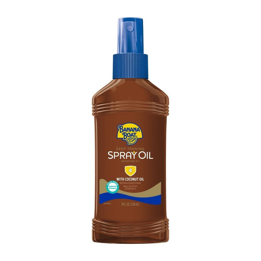 Banana Boat Sunscreen Spray, With Coconut Oil, Deep Tanning, SPF 4 8 Fl Oz