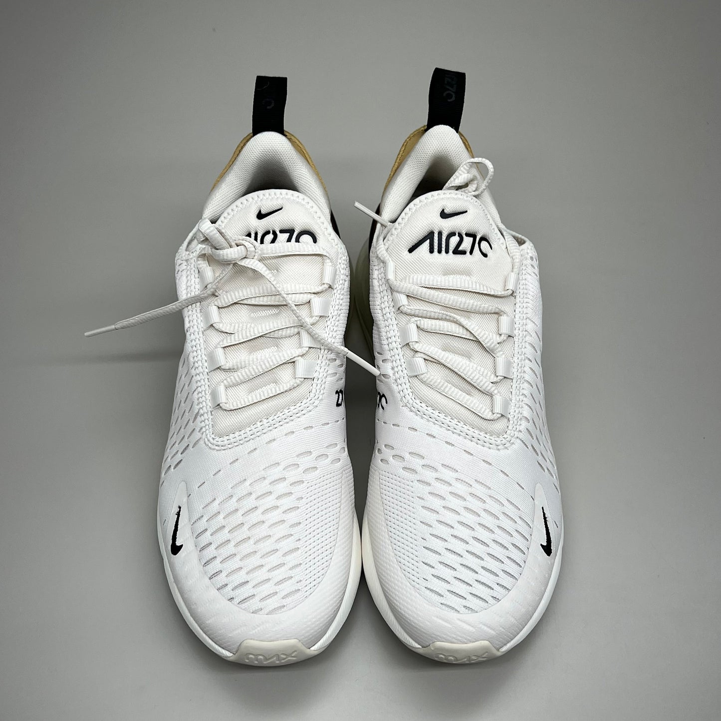NIKE W Air Max 270 Foam Insole Mesh Sneakers Women's Sz 8 White Gold DZ77736 001