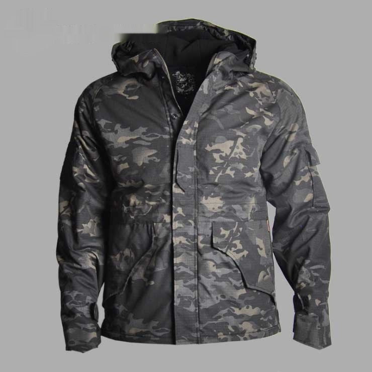 Men's Outdoor Tactical Camouflage Padded Windproof Hardshell Jacket