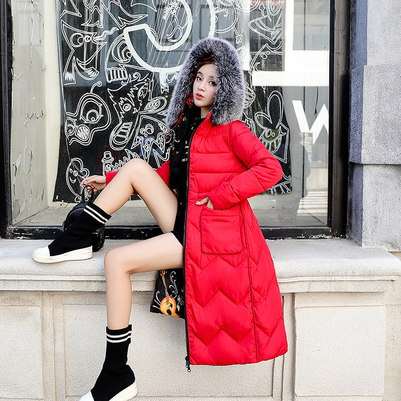 Reversible Long Down Cotton Jacket for Women Plus Size