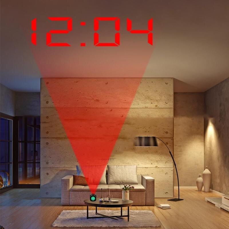 LED Projection Alarm Clock Digital LCD Display Voice Talking Weather